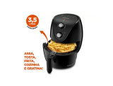 Fritadeira Elétrica sem Óleo/Air Fryer Mondial – Family AF-35-BF Preta 3,5L com Timer