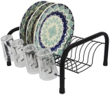 Escorredor De Pratos Preto Dallas Com Porta Copos