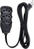 Extensao 3 Tomadas Slim Tripolar Force Line Preto 1,0M