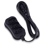 Extensão Tripolar Slim Force Line, 3 Metros, 3 Tomadas, Bivolt, Preto – 0180200253