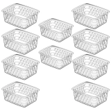 Kit 10 Cesto Caixa Organizador Multiuso Pequeno Transparente – Uninjet