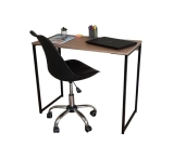 Mesa de Escritório Home Office Bancada Estudos Design Industrial 90cm de Largura Mesinha De Estudo E Apoio De Notebook Aço e Mdf Escrivaninha SD-3015 Preta Pequena