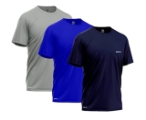 Kit 3 Camisetas Dry-fit Mants Clothing Manga Curta Com Estampa Refletiva