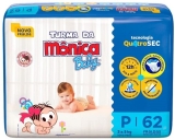Fralda Turma da Monica Baby Mega P 62 Unidades, Turma da Mônica Baby, Azul, P