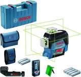 Nível laser de linhas Bosch GLL 3-80 CG 80m 360º com receptor LR7 e maleta