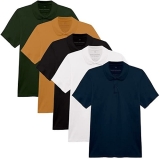 Kit 5 Camisas Polo Meia Malha, Basicamente, Masculino