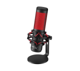 Microfone Gamer HyperX QuadCast, Antivibração, LED, Preto e Vermelho, Compatível com PC, Mac e Consoles – HX-MICQC-BK