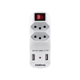 Carregador De 2 Tomadas E 2 Usb Intelbras Eac 1002 Intelbras Eac Bivoltv Branco