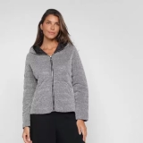 Jaqueta Puffer Glitter S&V com Capuz Feminina
