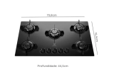Cooktop 5 Bocas Electrolux a Gás GLP Preto – KE5GP