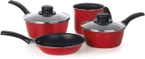 Conjunto 04 Peças Vermelho Aluminio Antiaderente Linha Essencial Multiflon