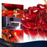 Kit Surpresa Namorados Aljatec 200 Pétalas 6 Velas 3 Balão Coração Romântica Decoração Romantica Namorada