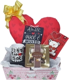 Kit de presentes para namorada Almofada caneca Para dia dos Namorados Cesta com Caixa de Chocolate Ferrero Rocher Collection