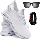Kit Tênis Masculino de Corrida e Caminhada + Óculos de Sol Madeirado e Relógio
