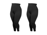 Kit 2 Leggings Plus Size Suplex Modeladora Cós Super Alto