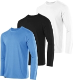 Kit com 3 Camisetas Básicas Masculinas Manga Longa T-Shirt