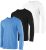 Kit com 3 Camisetas Básicas Masculinas Manga Longa T-Shirt