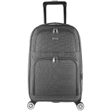 Mala Viagem Pequena de Bordo Tonin Conexão 1977 com Rodas Giro 360° em Poliéster – Cinza