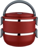 Marmita dupla Lunch Box Vermelha, LB1234-VM, Euro Home