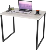 Mesa para Escritório Office Estilo Industrial 0,90m Kuadra Snow/Est.Preta