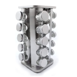 Porta Tempero Condimento Inox Vidro Giratorio Cozinha 16 Pts