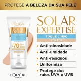 Protetor Solar Facial L’Oréal Paris Solar Expertise Toque Limpo Com Cor FPS 70, 40g, Incolor