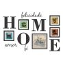 Conjunto de Quadros Kapos Home 68744 com Adesivo de Parede