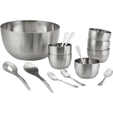Saladeira Inox c/ 2 Talheres + Cj. Sobremesa c/ 12 pçs – La Cuisine