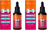 Serum Facial 3 em 1 Vitamina + C Rosa Mosqueta + Ácido Hialurônico – Pele Hidratada, Macia e Iluminada 30ml Max Love – Kit 2 Unidades