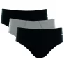 Kit Cueca Mash Slip de Algodão 3 Peças – Preto/Cinza Mescla/Preto