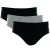 Kit Cueca Mash Slip de Algodão 3 Peças – Preto/Cinza Mescla/Preto