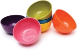 French Bull Conjunto de mini tigelas de melamina, cereal, pequena para servir, macarrão, salada, arroz, sopa, aveia, crianças, inquebrável, livre de BPA, lavável na lava-louças, 10 cm, cor lisa