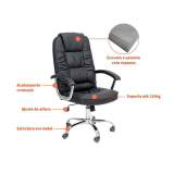 Cadeira de Escritório Presidente Giratória Finland Preta