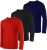 Kit com 3 Camisetas Básicas Masculinas Manga Longa T-Shirt