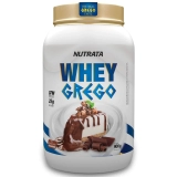 Suplemento em pó Nutrata Whey Grego proteínas sabor cheesecake de chocolate em pote de 900g