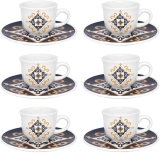 Conjunto De 6 Xícaras Pequenas 65 Ml Com Pires Floreal São Luís – Oxford