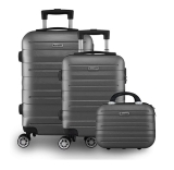 Kit Mala Bordo de Viagem 10kg com Frasqueira 3 Unidades (Cinza)